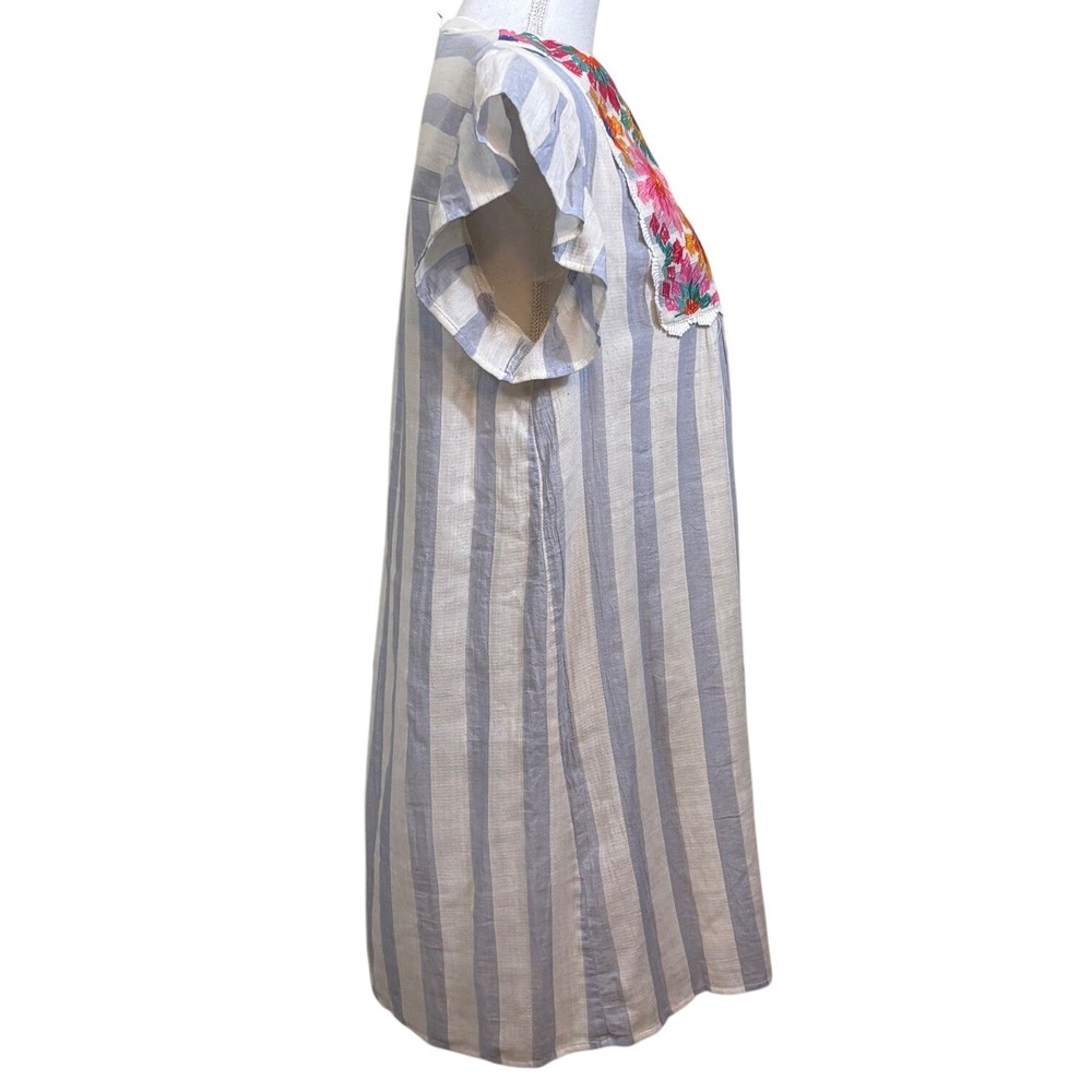 THML Embroidered Striped Tunic Dress, boho, peasant, Mexican, embroidered - Picture 2 of 6